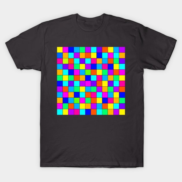 Random Colorful Squares With Black Lines T-Shirt by XTUnknown